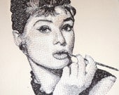 Audrey Hepburn Portrait Stitch Embroidery Free Ship