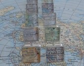 Custom Map Cufflinks - you choose the special place in the heart