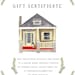 GIFT CERTIFICATE: Illustrated House Portrait
