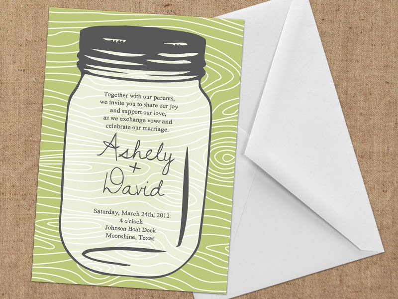 Invitations - Mason Jar - DIY Printable