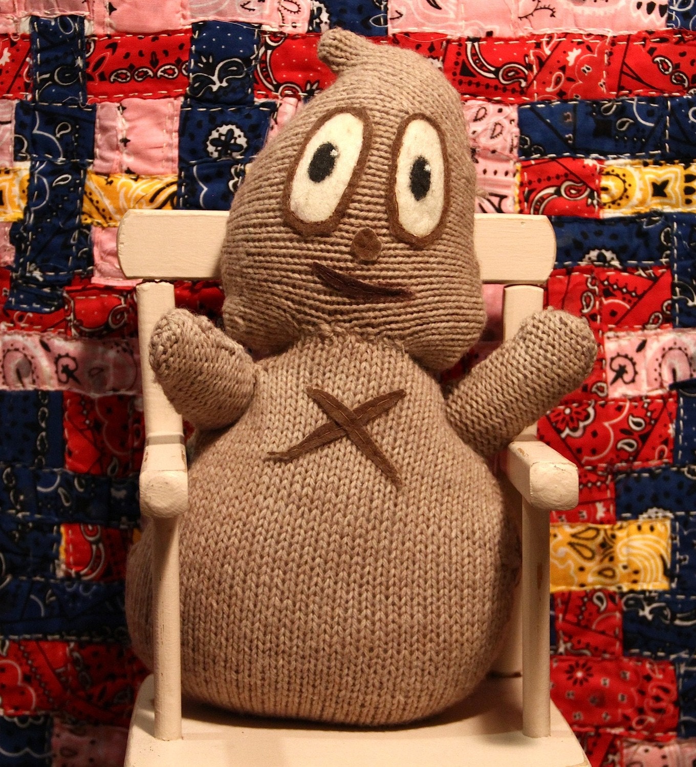 YOUTH ART- Recycled Sweater Gary Baseman inspired creature by "Hannah"