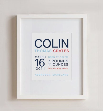 Custom Birth Announcement Print - Wall art Il_170x135