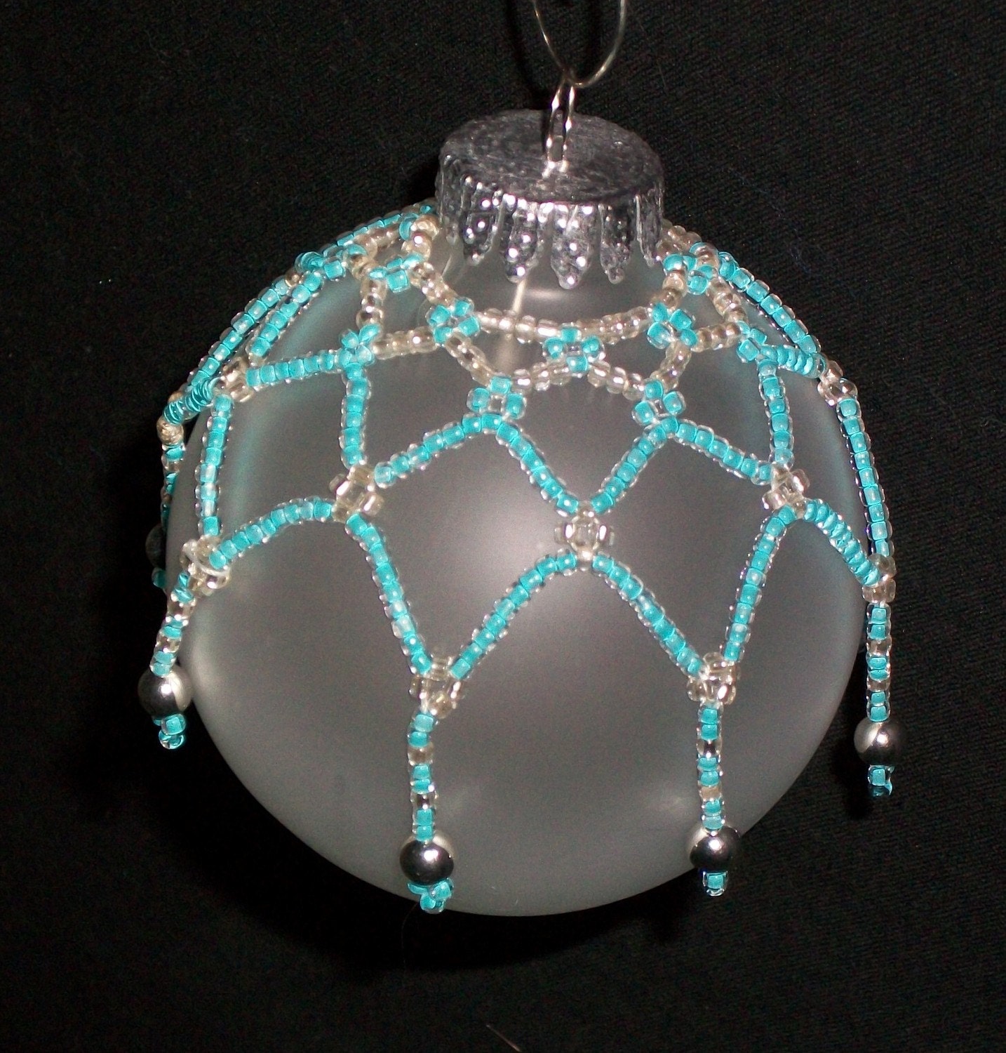 beaded christmas ball ornament net cover or by artaccomplished beaded christmas ball ornament net cover or by artaccomplished