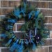 Picky Peacock Initial Tu-Tu Wreath - MADE TO ORDER