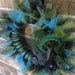 Picky Peacock Initial Tu-Tu Wreath - MADE TO ORDER