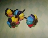 Knobs/Drawer Knobs/  Whimsical Scalloped Knobs Cabinet/Drawer / Ceramic