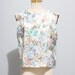 Vintage 80s Flower Print Cream Sleeveless Top