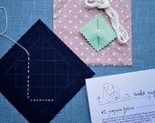 Build-Your-Own Coaster Embroidery Kit - - DIY Sashiko Mini Kit