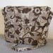 Brown Floral Canvas Messenger Bag -- Brown Floral Canvas Courier Bag