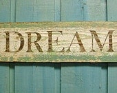 Dream Sign Turquoise Sea Glass Green Layered Paint Sign - CastawaysHall