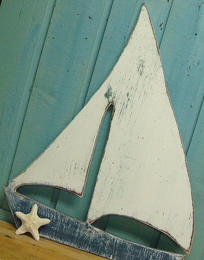 Sailboat Sign Beach House Coastal Seaside Wall Art