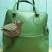 Carryon Bag Vintage Forest Green Luggage Tote Bag with Upcycled Bird Tag