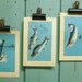 Vintage Blue Fish Book Illustration For the Fisherman - Spring Salmon