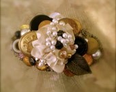 Gold Barrette, Large-Handmade-Vintage & Found Items-FREE SHIPPING