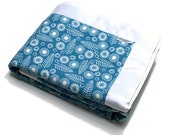 Baby Blanket in Blue Flannel and Yellow Minky