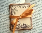 Journey Journal Cards - Floral Border, Vintage Inspired, Brown, Cream, Stamped, Mini Albums, Journaling