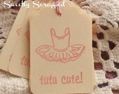 Tutu Cute Tags.... Pink and Cream, Party Tags, Favor Tags, Packaging