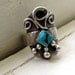 Blue Turquoise Ring Dark Silver Tree Ring
