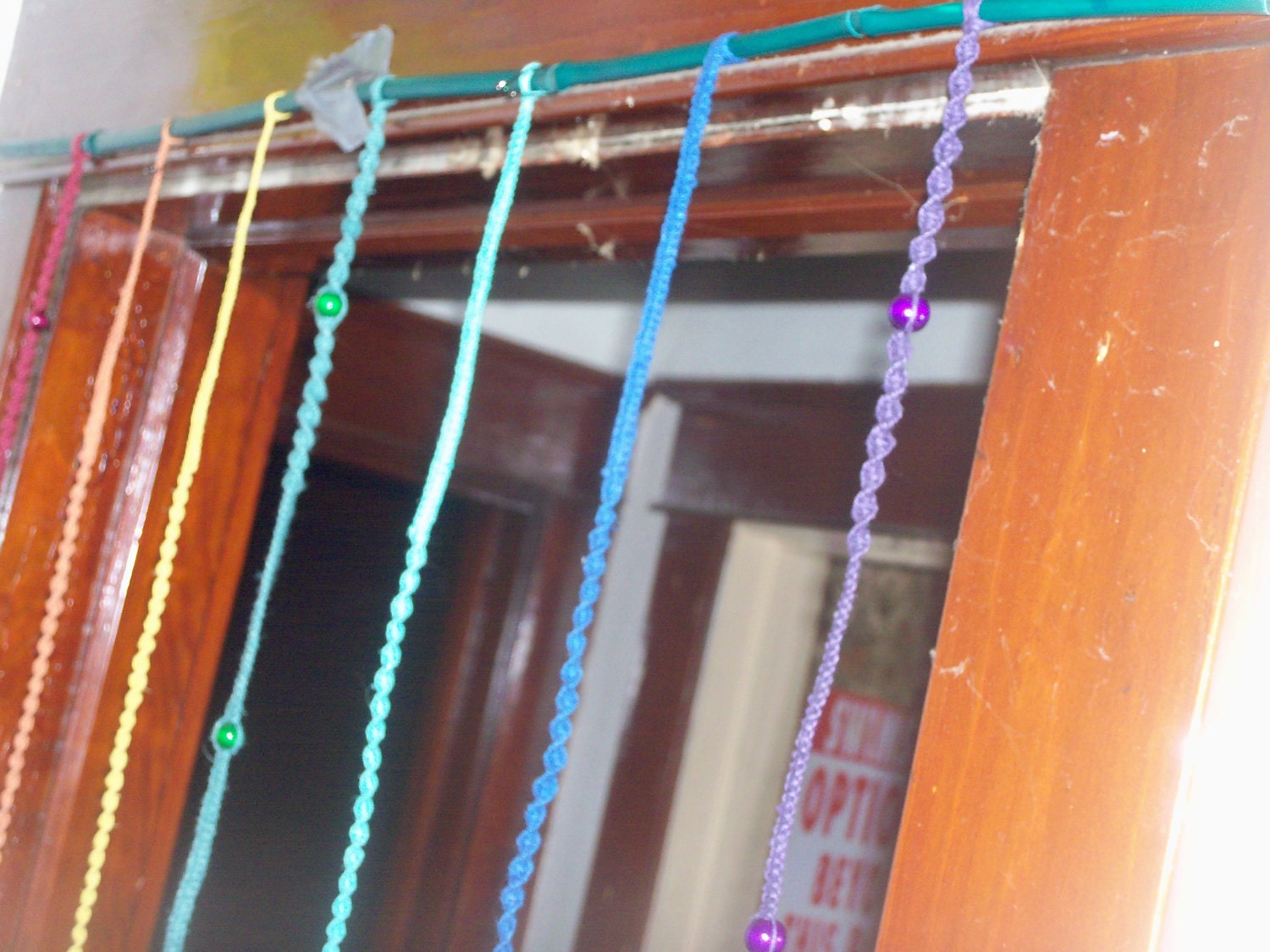 Rainbow Beaded Hemp Door/Window Curtain