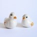 2 Little White Ducks - Vintage Ceramic Animal Figurines - Gift under 10