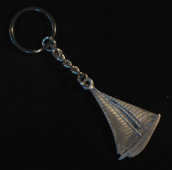 Pewter Sailboat Key Chain by waredesignworks on Etsy