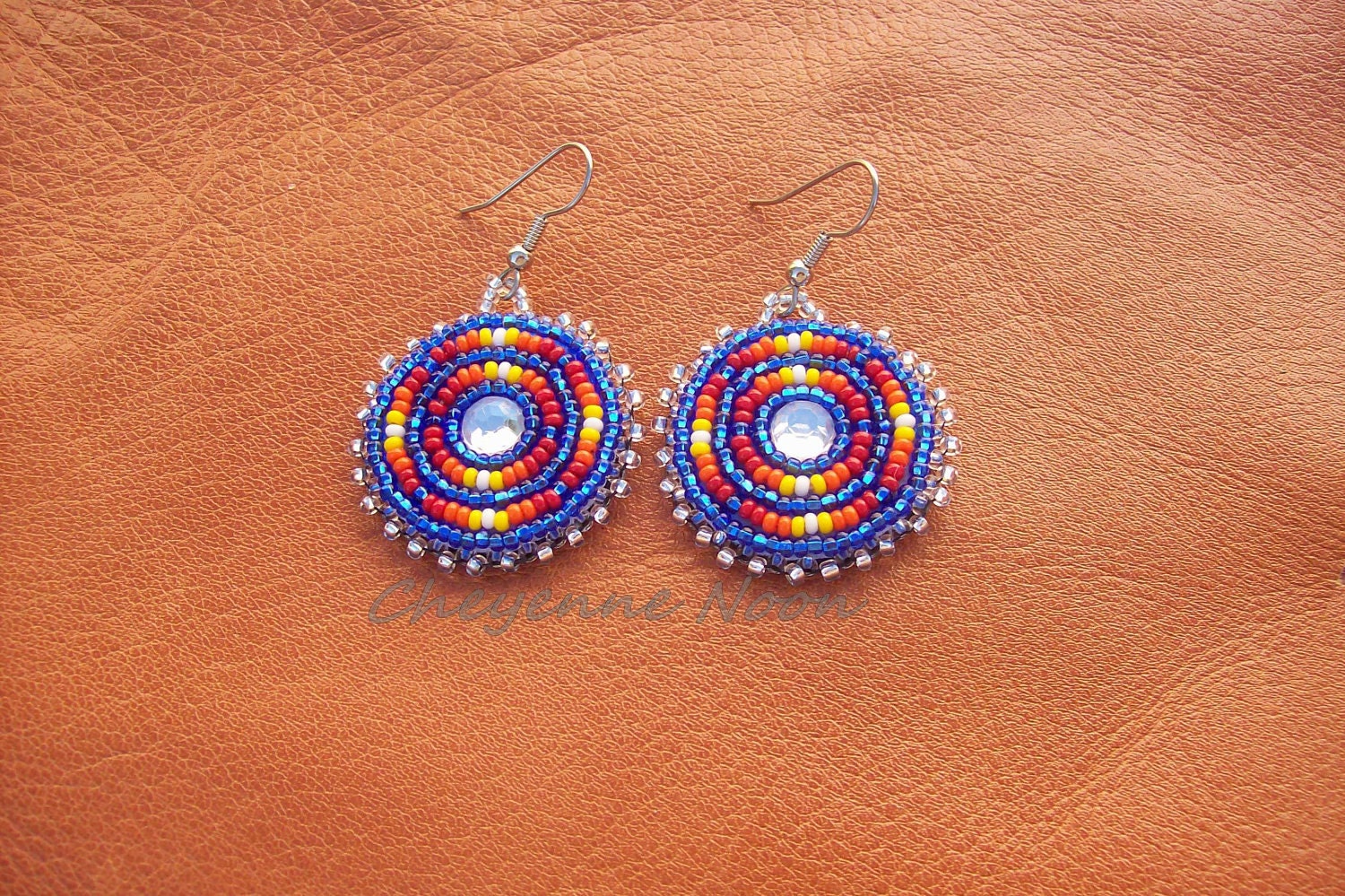 Native American Beaded Earrings SUMMER SKIES By CheyenneNoon