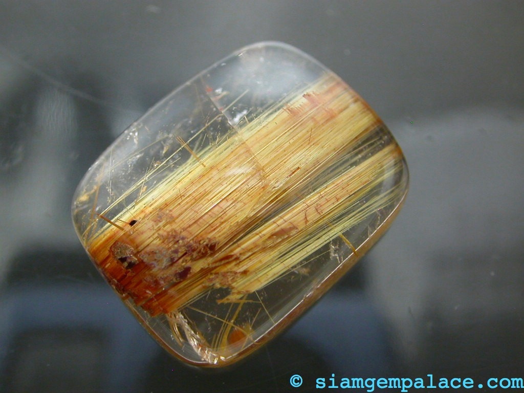 RUTILATED Quartz Cabochons. Rectangle Cushion. Bamboo Forest. 13x16MM 12 cts 1pc (ref.rtq137)