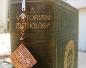 Mark Twain Quote - Be careful about health books - hand stamped bookmark    -Ready to ship-
