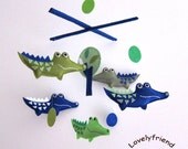 Baby Crib Mobile - Baby Mobile - Mobile - Crib mobiles - Felt Mobile - Nursery mobile - " alligator " design
