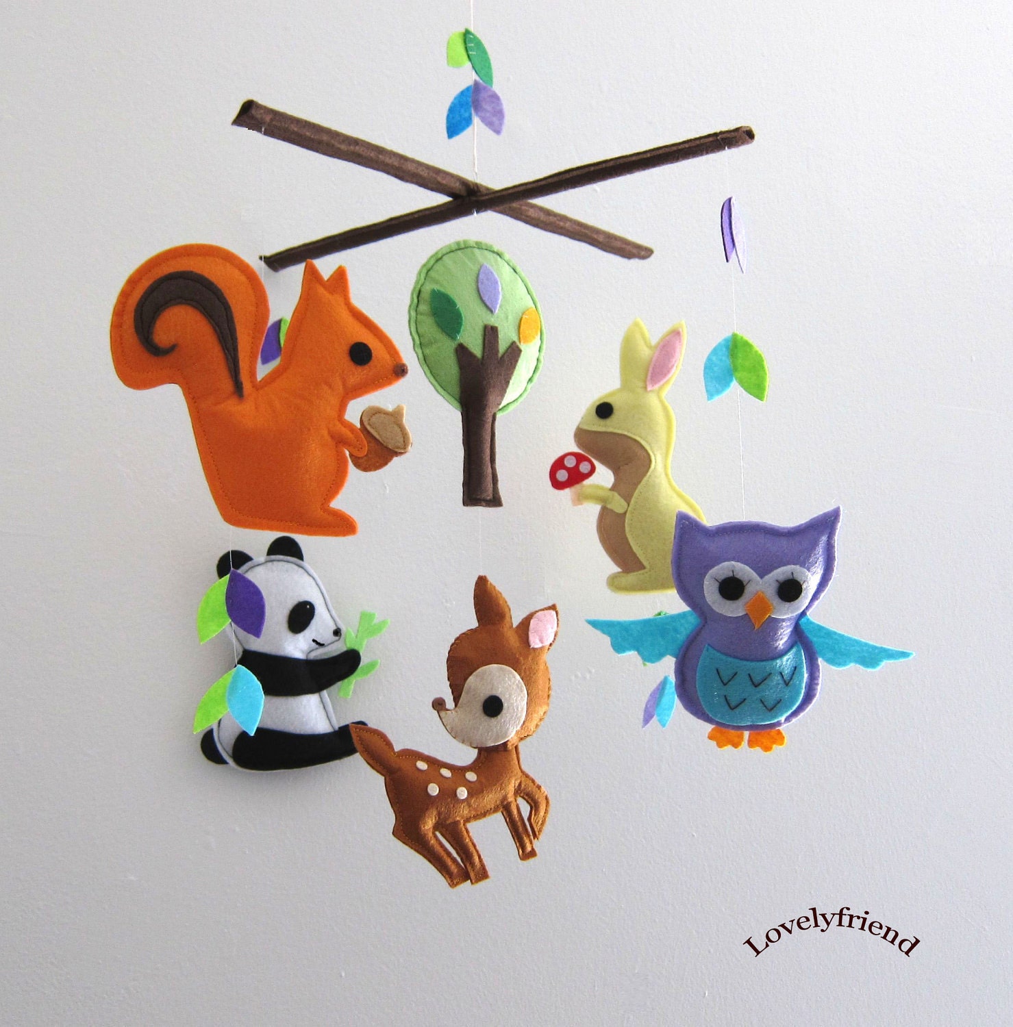 Baby Crib Mobile - Baby Mobile - Felt Mobile - Nursery mobile -  Brown deer (Custom Color Available)