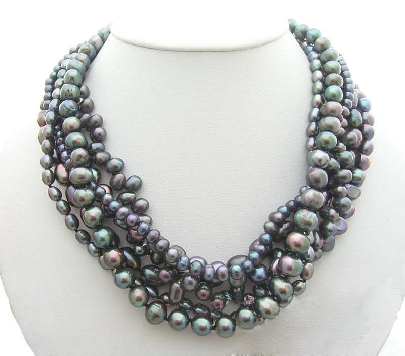 beadwork necklace,bib necklace,statement necklace,bridesmaid gifts,Beaded Jewelry,Multi Strand pearl necklace With Freshwater Pearl