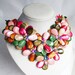 Summer Jewelry,Bead Necklace,Beaded Jewelry,Pearl Necklace,Wired Flower Necklace With Multi Color MOP Pearl