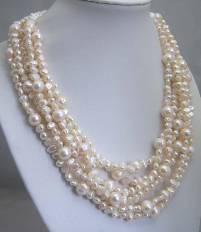 wedding gifts,bridesmaid gifts,Beaded Jewelry,Pearl Necklace With White Freshwater Pearl