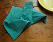 Cloth Dinner Napkins set of 4 Sitiched Line Pond Green Ready to Ship