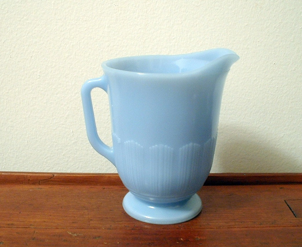 Vintage Pyrex Delphite Blue Pitcher Milk Jug