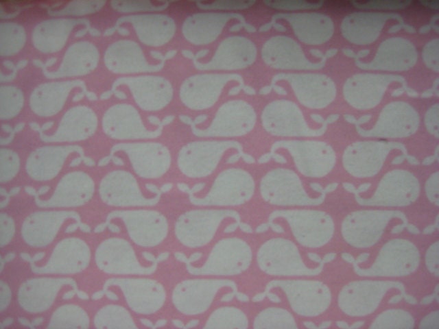 Baby/ Childrens Burp Cloth Pink and White Whales