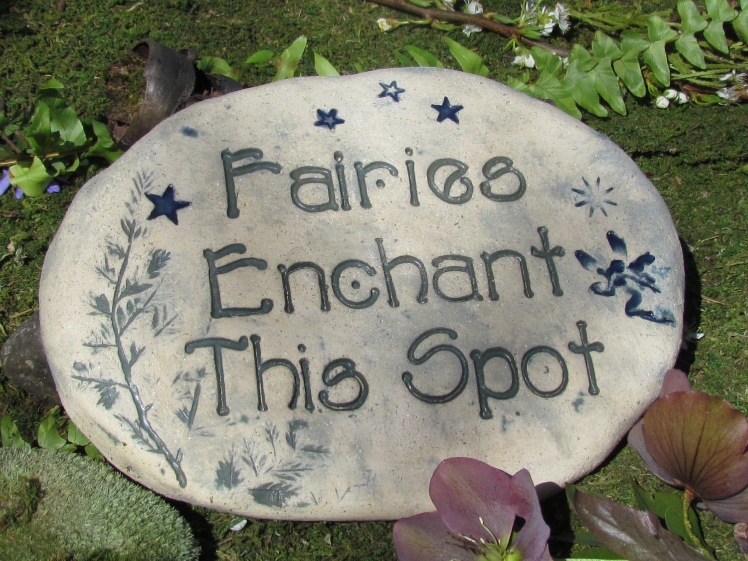 Fairy garden ART Victorian inspired outdooor decor stone sculpture