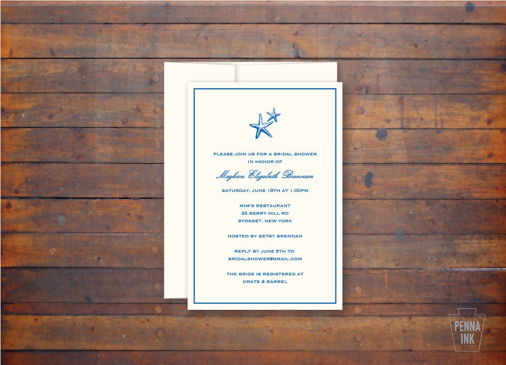 Seashore Eco Friendly Bridal Shower Invitation