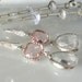 Pink and White Glass Crystal Cubic Zirconia Earrings, Pink Bridal Jewelry