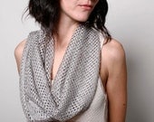 Grey Silver  knitted women scarf, lace long gray scarves - AndyVeEirn