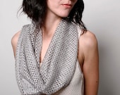 Grey Silver  knitted women scarf, lace long gray scarves - AndyVeEirn