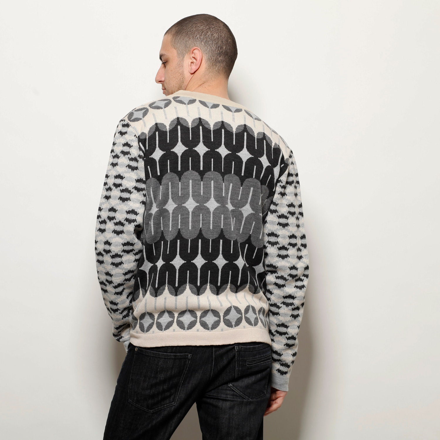 Fathers day Mens knitted cardigan M, L