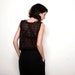 Knitted black women lace crochet shirt