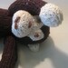 Monkey Stuffed Brown Cuddly Handmade Knit Organic Cotton Yarn