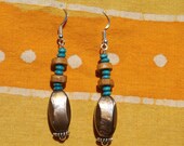 Iridescent Acrylic and Wood Bead Earrings