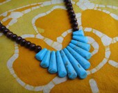 Turquoise Howlite Bib Prayer Bead Necklace