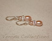 Sterling Silver and Pink Freshwater Pearl Earrings
