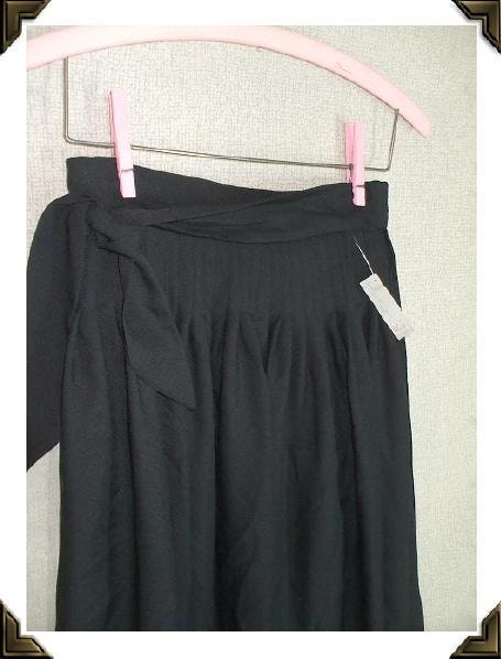 BEST Black Pleated Vintage 1970's NWT Wrap Skirt S M 28W