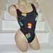 Peter Max High Cut Vintage 1980's Thong Bathing Suit Swimsuit S M