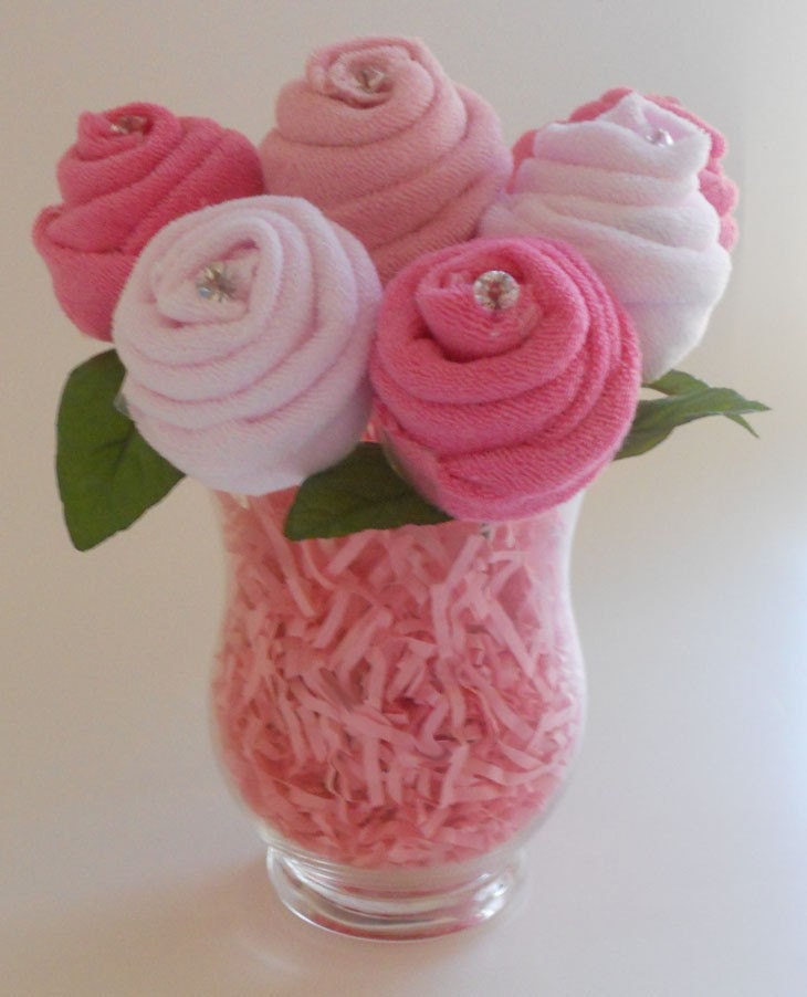 Baby Bouquet - The Blossom - Baby Shower Gift - Washcloth Roses